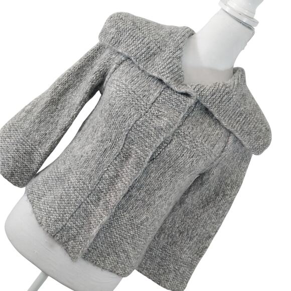 ANN TAYLOR LOFT! ALPACA & WOOL BLEND BULKY, WIDE COLLAR CARDI SWEATER! SZ XS - Picture 1 of 8